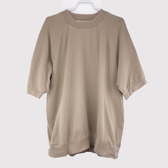 Fear of God Essentials Short Sleeves Taupe Greige Cotton Sweatshirt Size L - Picture 4 of 9